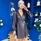 Sandy Wrap Leatherette Mini Dress Coco