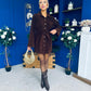 Opal Faux Velvet Mini Shirt Dress Coffee
