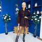 Opal Faux Velvet Mini Shirt Dress Coffee