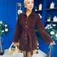 Opal Faux Velvet Mini Shirt Dress Coffee