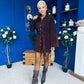 Opal Faux Velvet Mini Shirt Dress Coffee