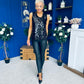 Kloe Large Sequin Top Black