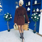Opal Faux Velvet Mini Shirt Dress Coffee
