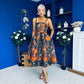 Danni Bandeau Midi Dress Black Amber & Gold