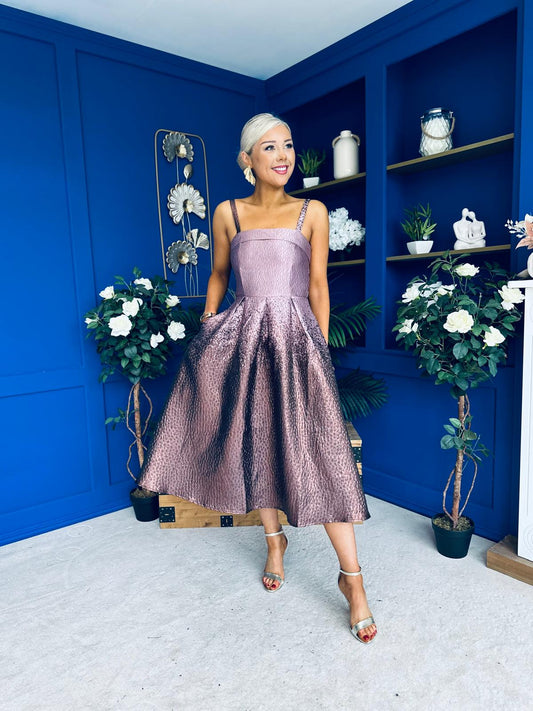 Danni Bandeau Midi Dress Ombre Lilac