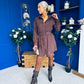 Savora Suede Mini Dress Chocolate