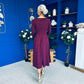 Evie Square Neck Long Sleeve Midi Dress Plum