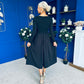 Evie Square Neck Long Sleeve Midi Dress Black