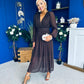 Sabrina Banded Midi Dress Polka Coffee