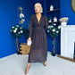 Sabrina Banded Midi Dress Polka Coffee