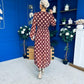 Sabrina Banded Midi Dress Polka Chocolate