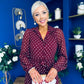Kaya Print Midi Shirt Dress Polka Wine