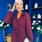 Kaya Print Midi Shirt Dress Polka Wine