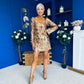 Anita Occasion Sequin Mini Dress Gold