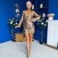 Anita Occasion Sequin Mini Dress Gold