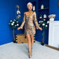 Anita Occasion Sequin Mini Dress Gold