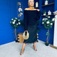 Jade Detailed Satin Midi Skirt Black