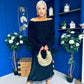 Tia Off Shoulder Knit Jumper Black