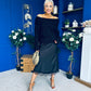 Tia Off Shoulder Knit Jumper Black