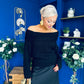 Tia Off Shoulder Knit Jumper Black