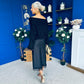 Tia Off Shoulder Knit Jumper Black
