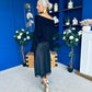 Jade Detailed Satin Midi Skirt Black