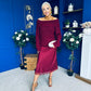 Tia Off Shoulder Knit Jumper Wine