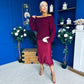 Jade Detailed Satin Midi Skirt Wine