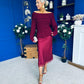 Jade Detailed Satin Midi Skirt Wine