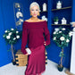 Jade Detailed Satin Midi Skirt Wine