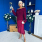 Jade Detailed Satin Midi Skirt Wine