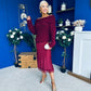 Tia Off Shoulder Knit Jumper Wine