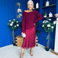 Jade Detailed Satin Midi Skirt Wine