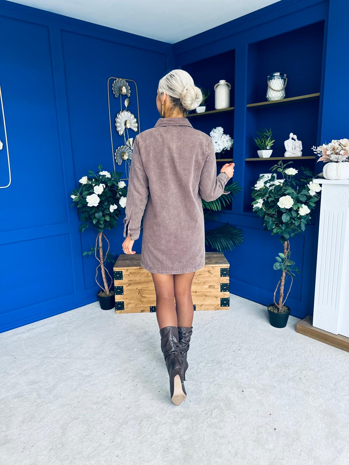 Ryan Cord Mini Shift Dress Coco