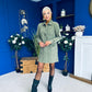 Ryan Cord Mini Shift Dress Green