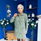 Ryan Cord Mini Shift Dress Green