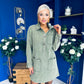 Ryan Cord Mini Shift Dress Green