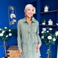 Ryan Cord Mini Shift Dress Green