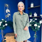 Ryan Cord Mini Shift Dress Green