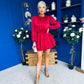 Macie Layered Mini Dress Red