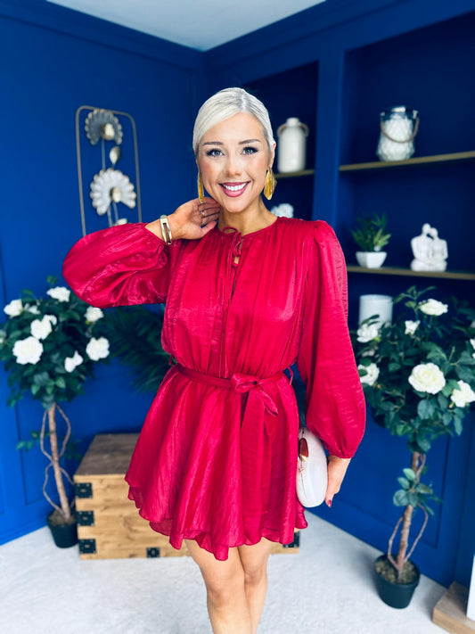 Macie Layered Mini Dress Red