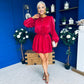Macie Layered Mini Dress Red