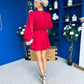 Macie Layered Mini Dress Red