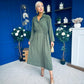 Bradley Detailed Midi Dress Khaki