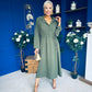 Bradley Detailed Midi Dress Khaki