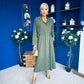 Bradley Detailed Midi Dress Khaki