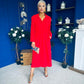 Bradley Detailed Midi Dress Red