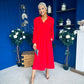 Bradley Detailed Midi Dress Red