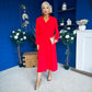 Bradley Detailed Midi Dress Red