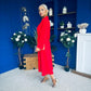 Bradley Detailed Midi Dress Red